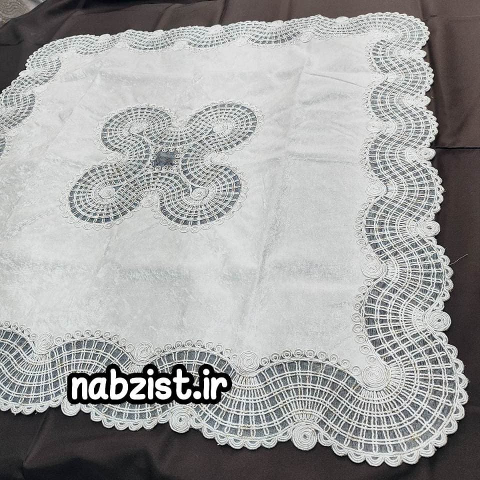 رومیزی روپشتی دانتل مخمل مربع 75*75 طرح درسا