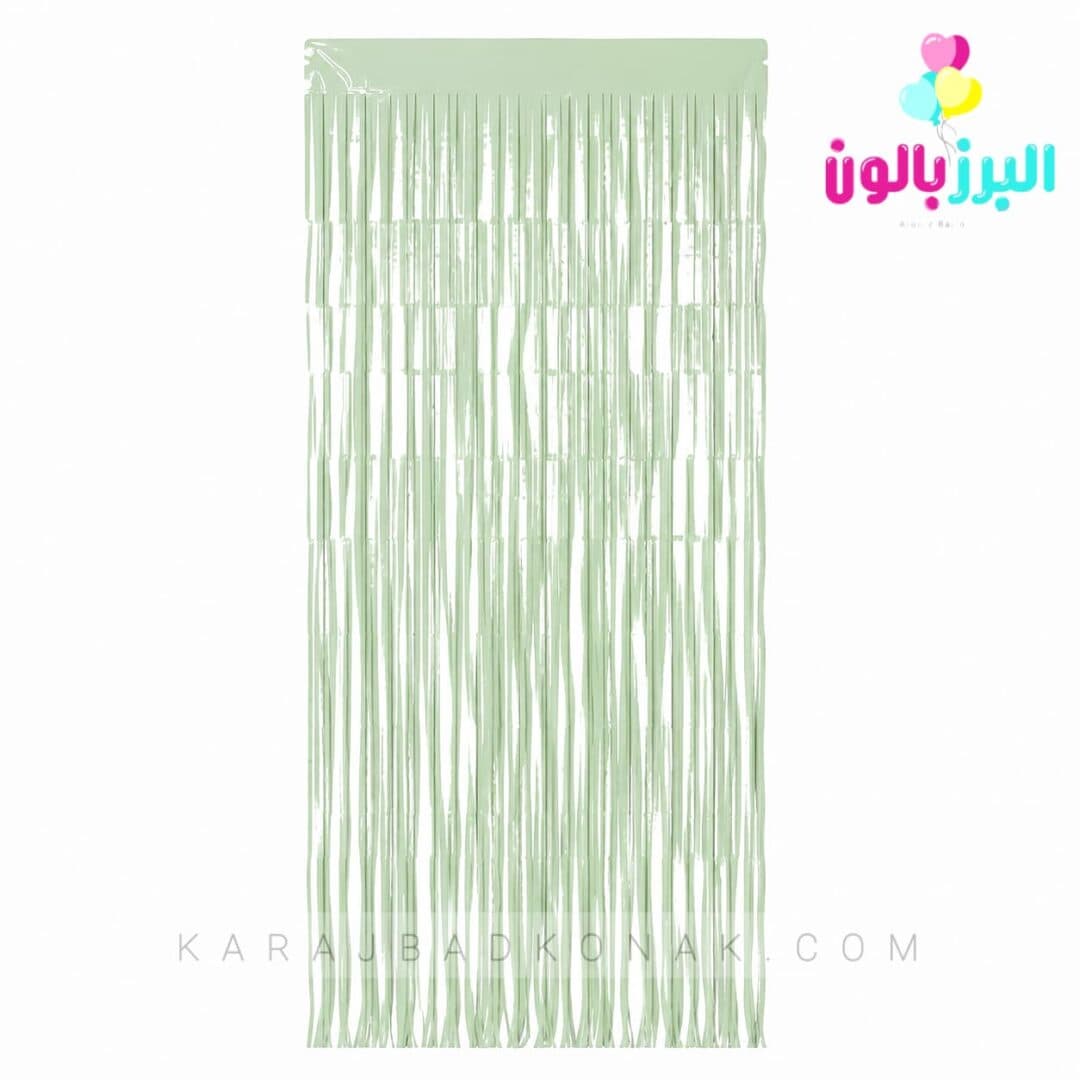 پرده متالایز رنگ سبز رستیک
