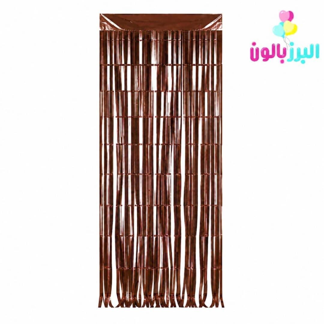 پرده متالایز رنگ قهوه ای رستیک