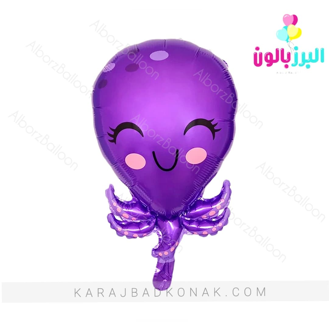 بادکنک فویلی هشت پا بنفش