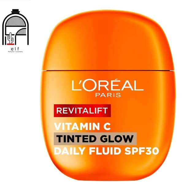 فلوئید ضد آفتاب رنگی ویتامین C لورآل مدل Revitalift Vitamin C Tinted Glow Daily Fluid SPF 30