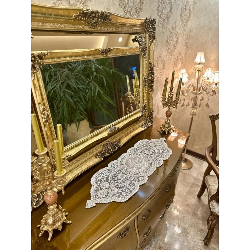 رومیزی رانر بزرگ نهارخوری دانتل طرح ترک مدل ورساچه — تصویر ۷