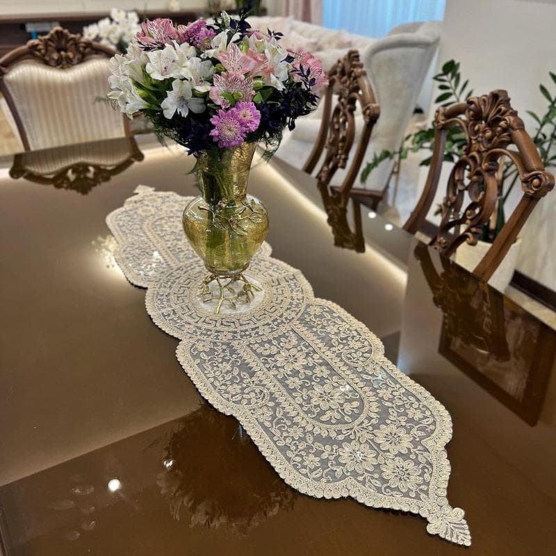 رومیزی رانر بزرگ نهارخوری دانتل طرح ترک مدل ورساچه