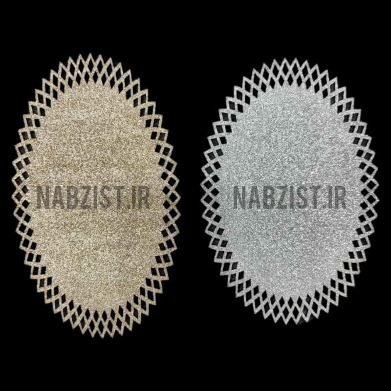 رومیزی ، توسینی ، زیربشقابی چرم اکلیلی بیضی سایز ۲۱×۱۳