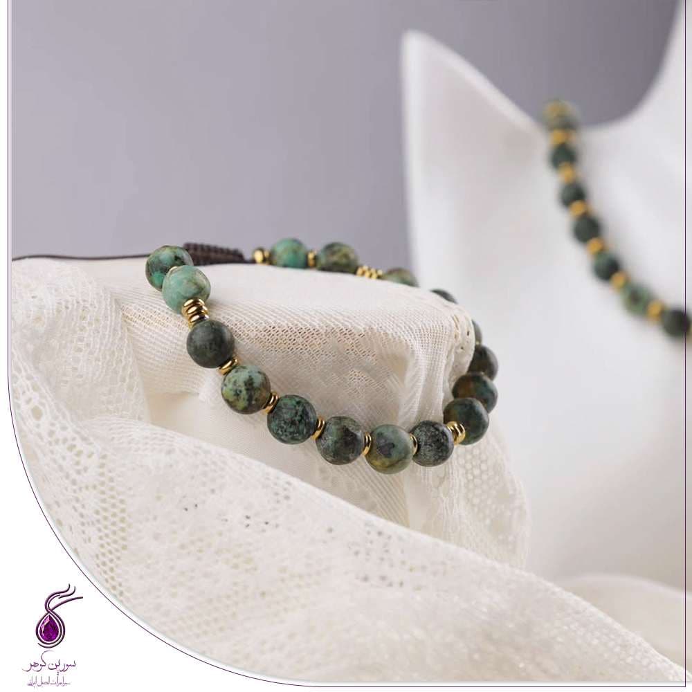 نیم ‌ست سنگ فیروزه آفریقایی کد S53