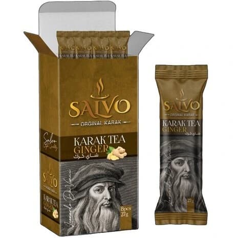 چای کرک ساشه ای 27 گرم طعم زنجبیل بسته 8 عددی برند salvo — تصویر ۲