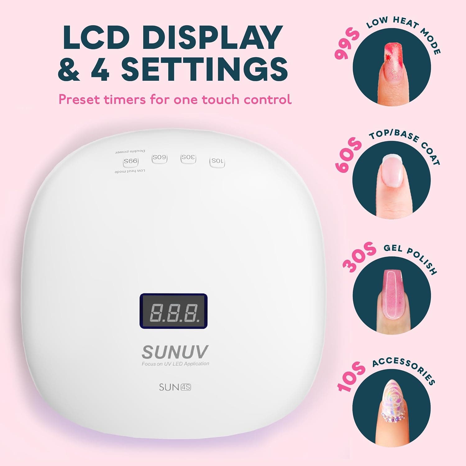 دستگاه لاک خشک کن SUNUV مدل SUN4S | دستگاه UV LED ۴۸ وات سالنی و خانگی — تصویر ۵