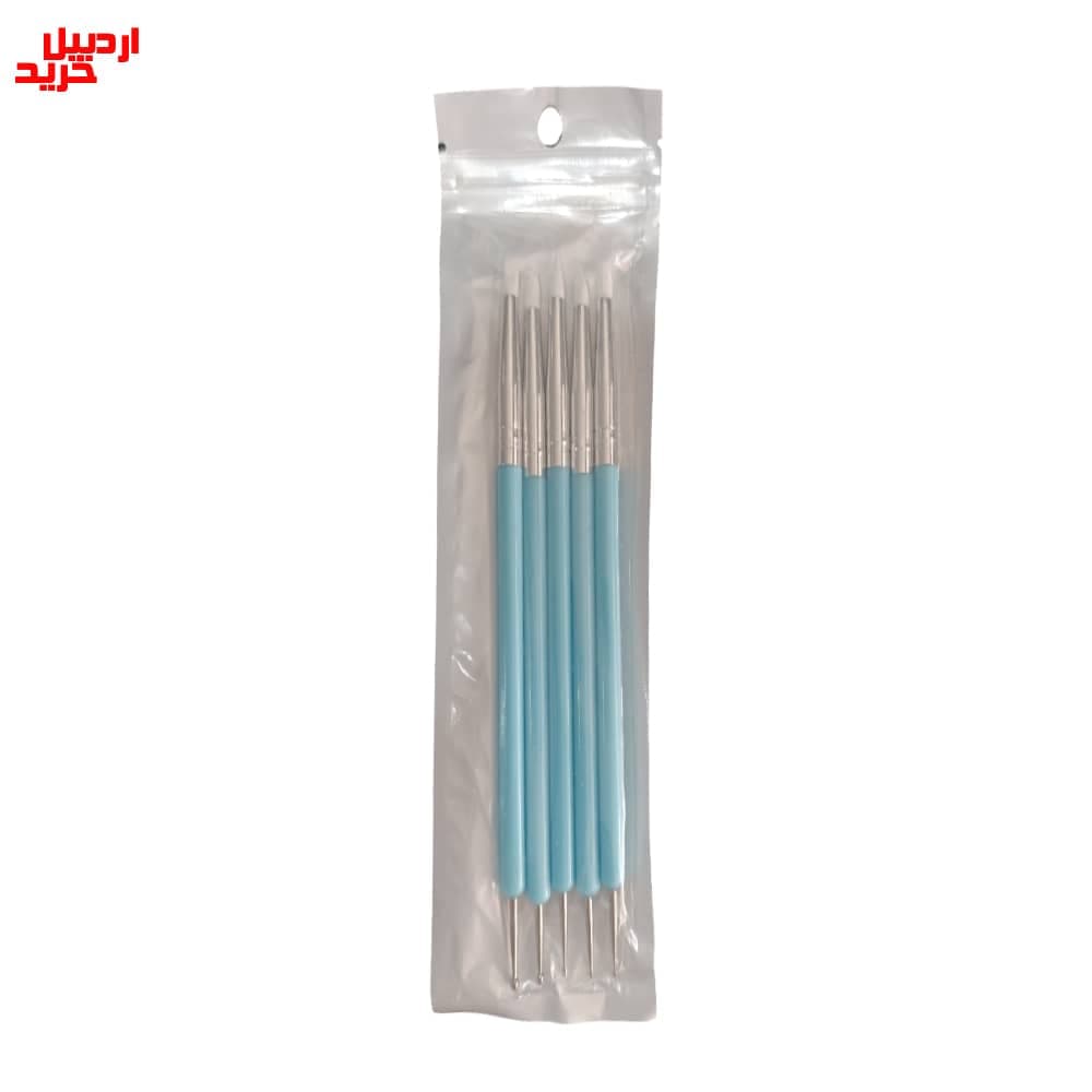 قلم سیلیکونی و داتینگ 5 عددی double ended silicone fondant decorating pen and sculpting tool set