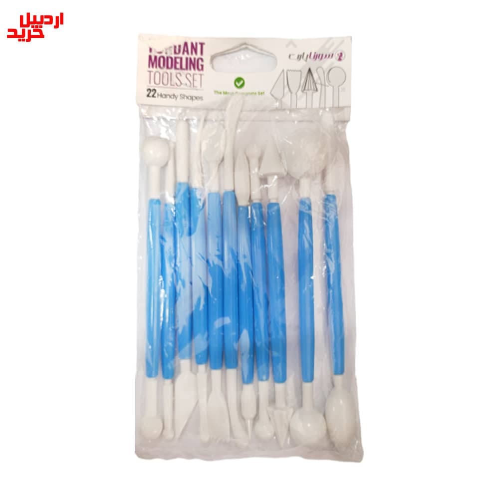 ابزار فوندانت آبی رنگ ست 11 عددی fontdant modeling tools set
