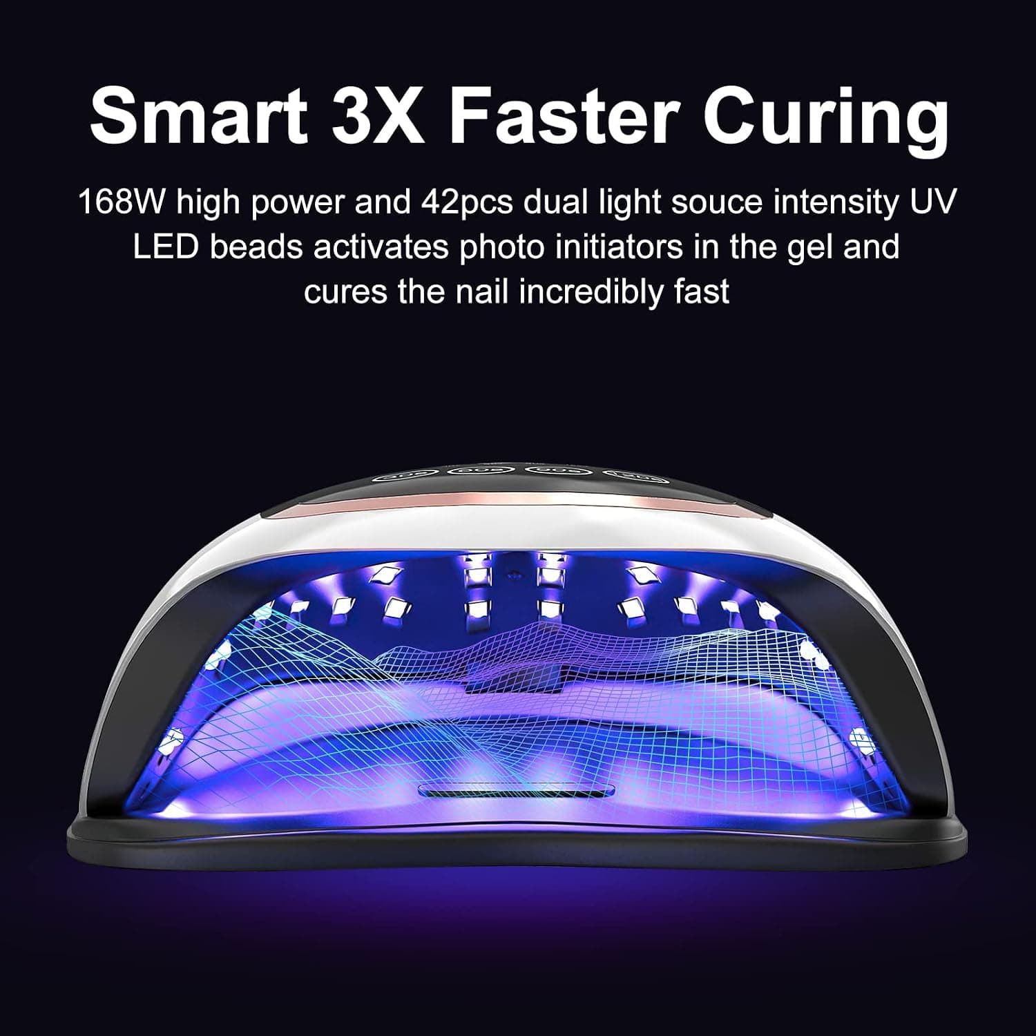 دستگاه لاک خشککن ناخن ناکسبی مدل NAXBEY BQ V3 168W UV LED Nail Lamp — تصویر ۷