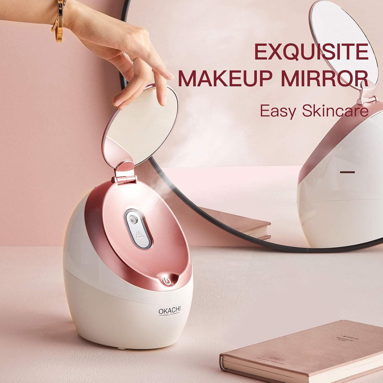 دستگاه پاکسازی و بخور گرم صورت نانو یونی و آینه الایدی اکاچی گلیا | OKACHI GLIYA Skin Care Steamer — تصویر ۹