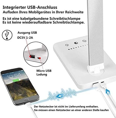 چراغ خواب و مطالعه ال‌ای‌دی لمسی اسلاتور با بدنه آلومینیومی | SLATOR Adjustable USB Reading Light — تصویر ۴