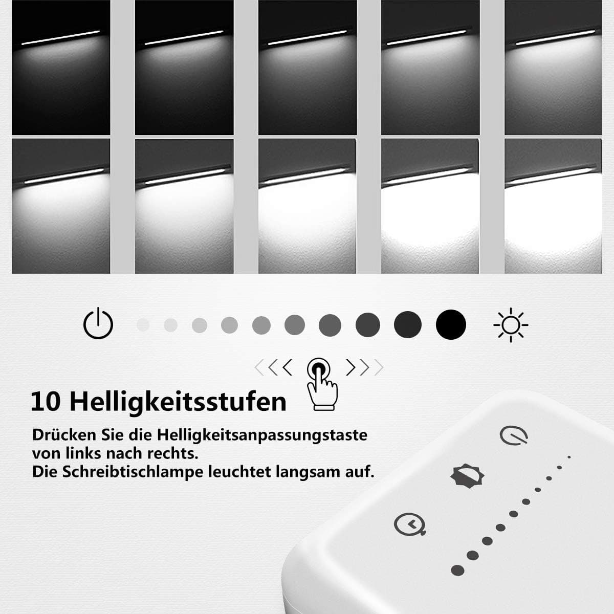 چراغ خواب و مطالعه ال‌ای‌دی لمسی اسلاتور با بدنه آلومینیومی | SLATOR Adjustable USB Reading Light — تصویر ۶