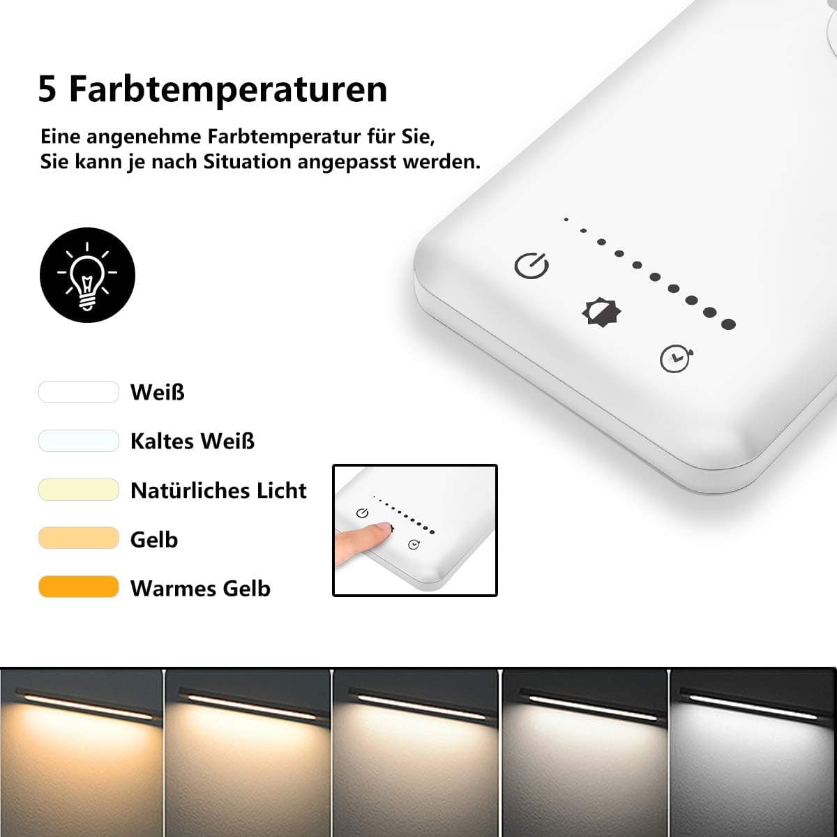 چراغ خواب و مطالعه ال‌ای‌دی لمسی اسلاتور با بدنه آلومینیومی | SLATOR Adjustable USB Reading Light — تصویر ۷
