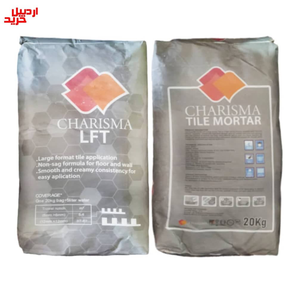چسب کاشی و سرامیک پرسلان پودری (lft) کاریزما سفید – charisma tile mortar 20kg — تصویر ۴