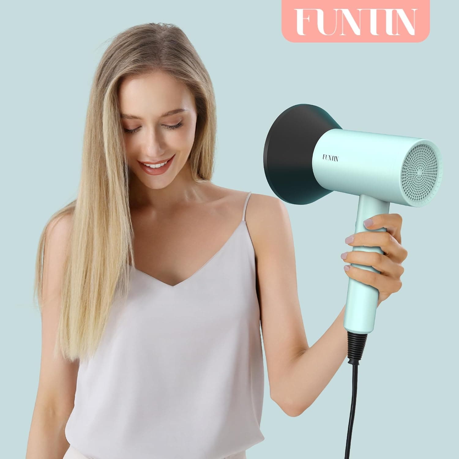 سشوار یون‌ساز فونتین مدل F01 با دیسپانسر | Funtin F01 Ionic Hair Dryer Set — تصویر ۹