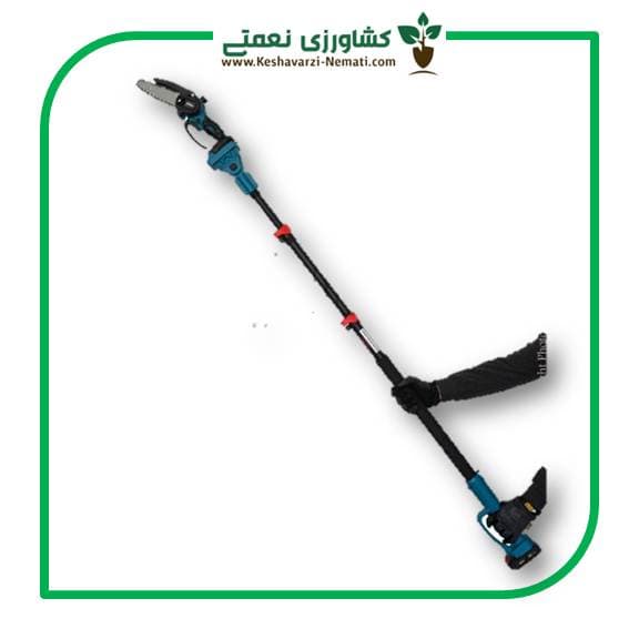 اره شارژی ۱۵ سانت اطلس با دسته تلسکوپی ۲۵۰ سانتی