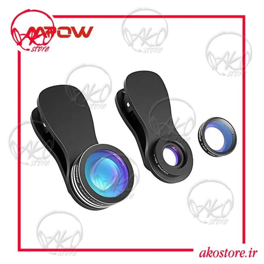 کیت لنز موبایل 3 در 1 MPOW مدل MPPA007AB | عکاسی حرفه‌ای جیبی