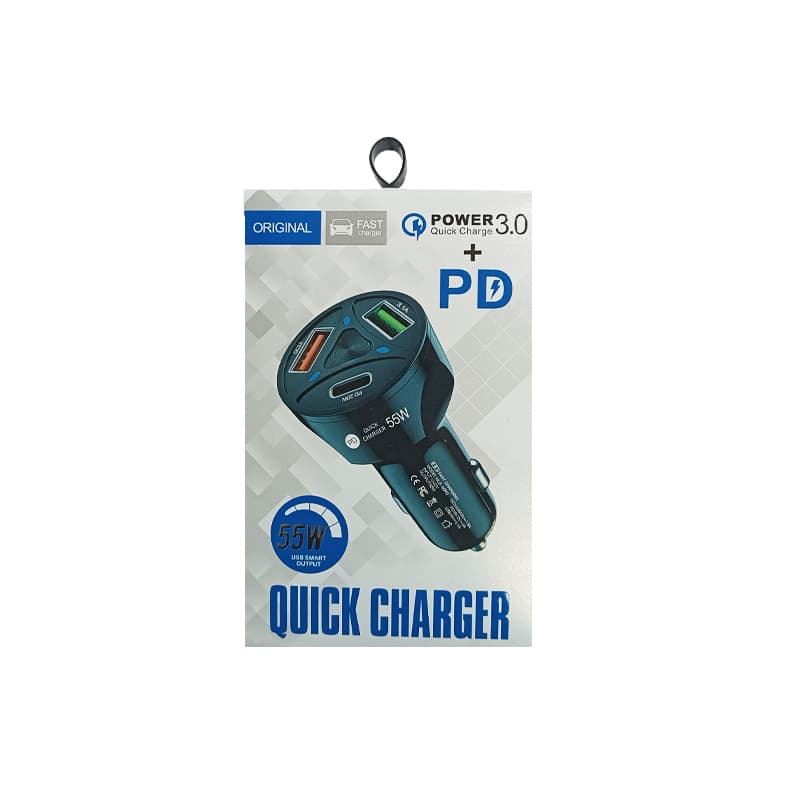 شارژر فندکی مدل QC3.0 Charger-PD-55W — تصویر ۳