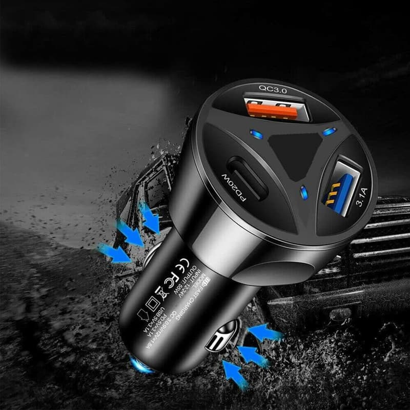 شارژر فندکی مدل QC3.0 Charger-PD-55W — تصویر ۴