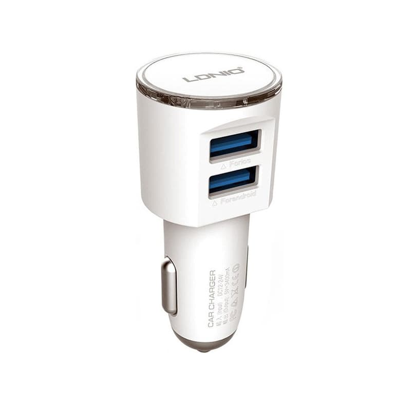 شارژر فندکی LDNIO مدل DL-C29 همراه با کابل microUSB