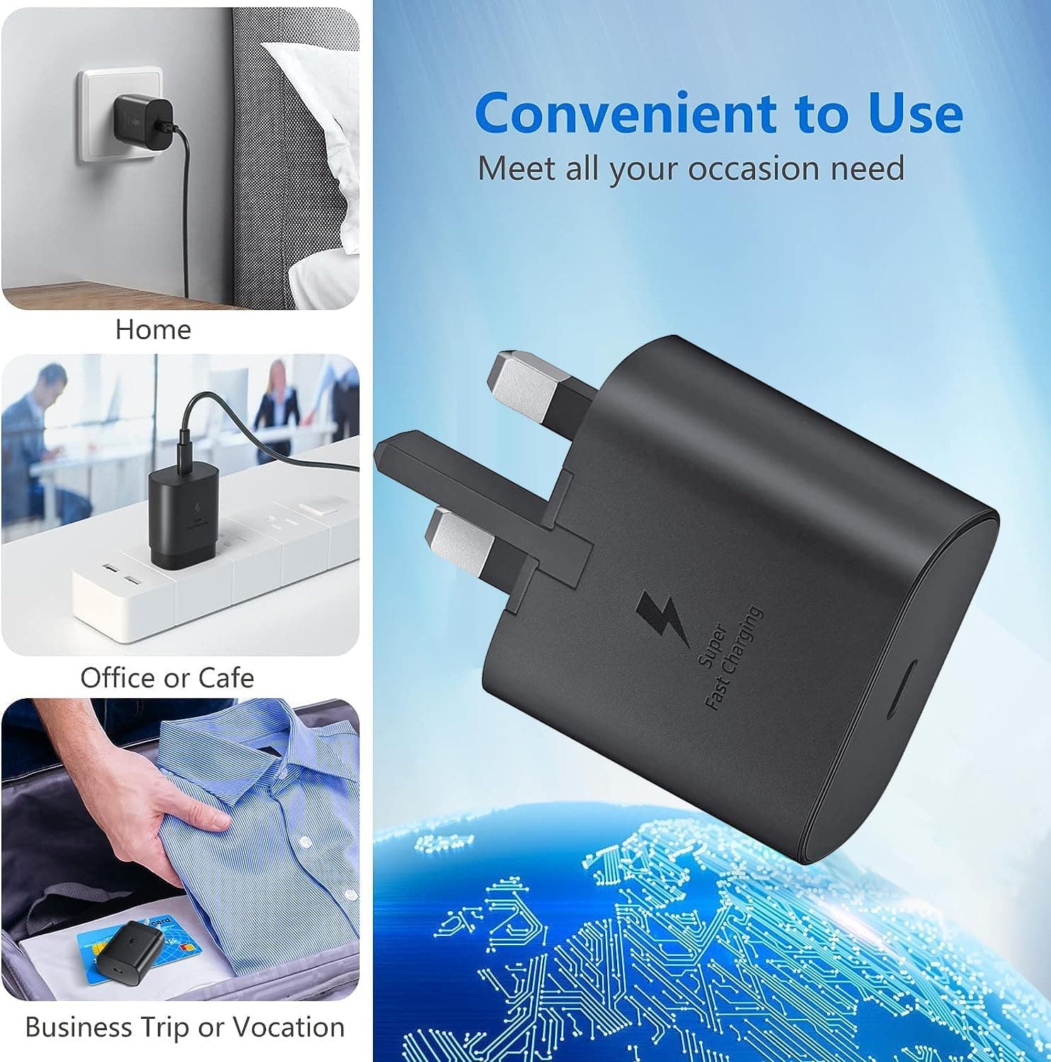 شارژر دیواری فست سامسونگ 45W همراه با کابل | سازگار با سری S23 و S22 اولترا — تصویر ۴