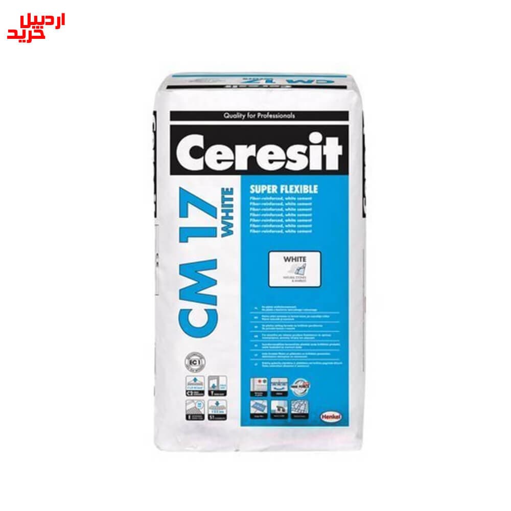 چسب کاشی پرسلان پودری سرزیت هنکل مدل cm 17 سفید henkel ceresit CM 17 white