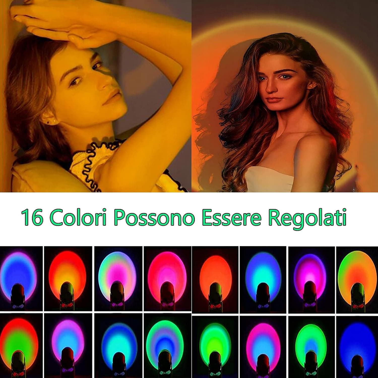 پروژکتور نور غروب آفتاب رنگی LED دکوراتیو چرخشی | Rotating LED Projection sunset Lamp — تصویر ۳