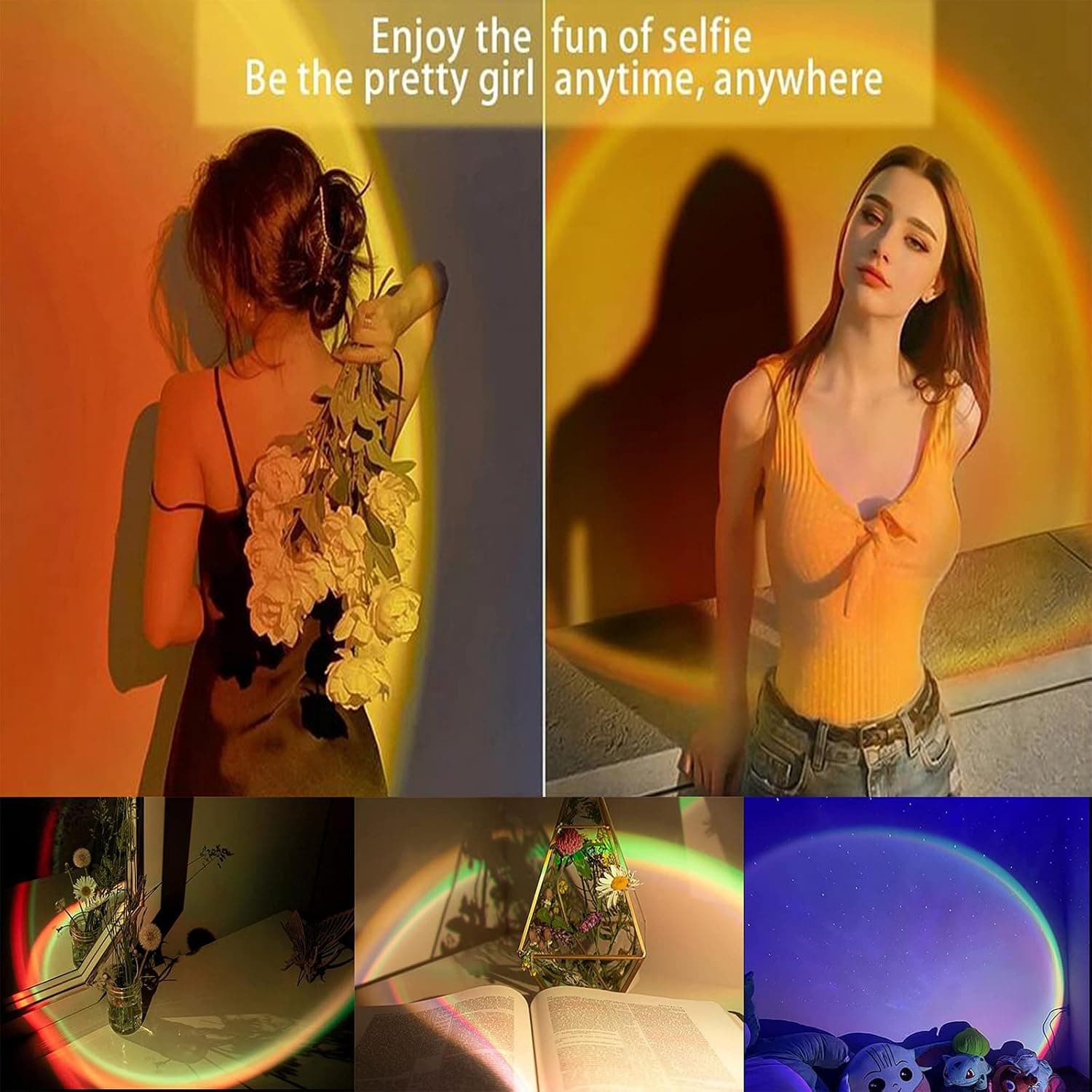 پروژکتور نور غروب آفتاب رنگی LED دکوراتیو چرخشی | Rotating LED Projection sunset Lamp — تصویر ۶