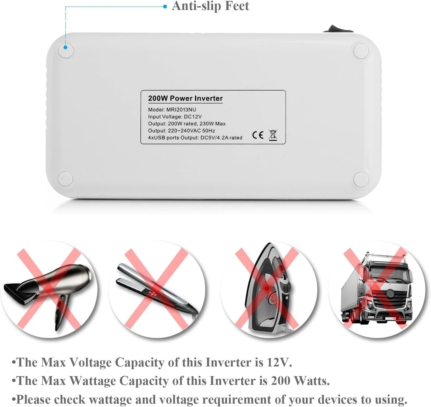 اینورتر مبدل برق خودرو بستک ۲۰۰ وات | BESTEK 200W Power Inverter — تصویر ۸