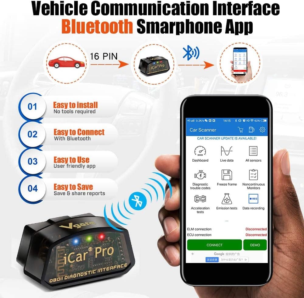 اسکنر و عیب‌یاب خودرو بلوتوثی ویگیت iCar Pro | Vgate iCar Pro OBD2 — تصویر ۵