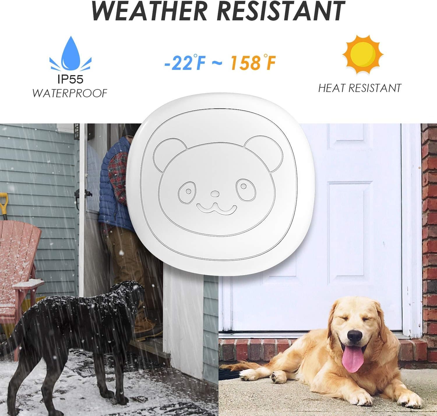 زنگ هوشمند بی‌سیم و لمسی برای آموزش حیوانات خانگی | Smart Touch Dog Doorbell — تصویر ۳