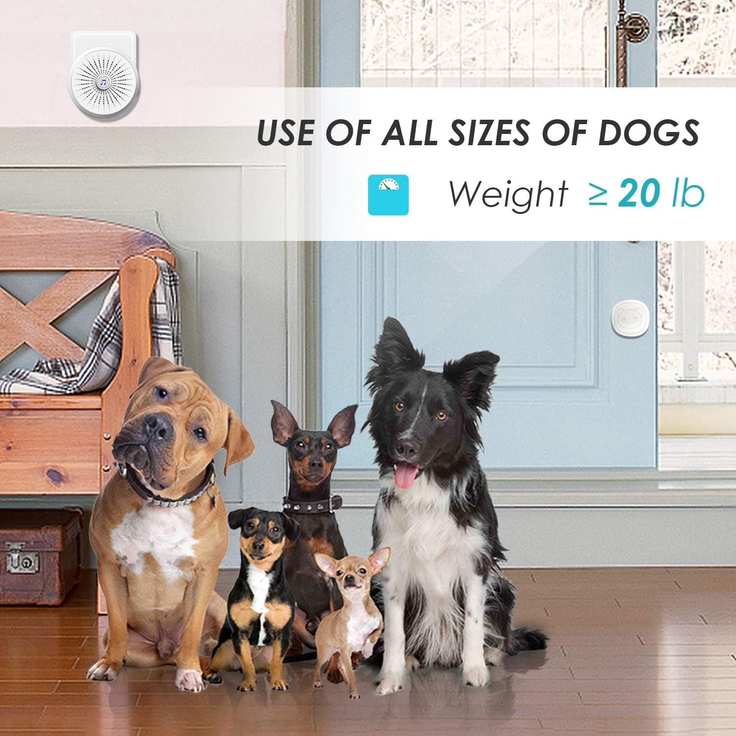 زنگ هوشمند بی‌سیم و لمسی برای آموزش حیوانات خانگی | Smart Touch Dog Doorbell — تصویر ۶