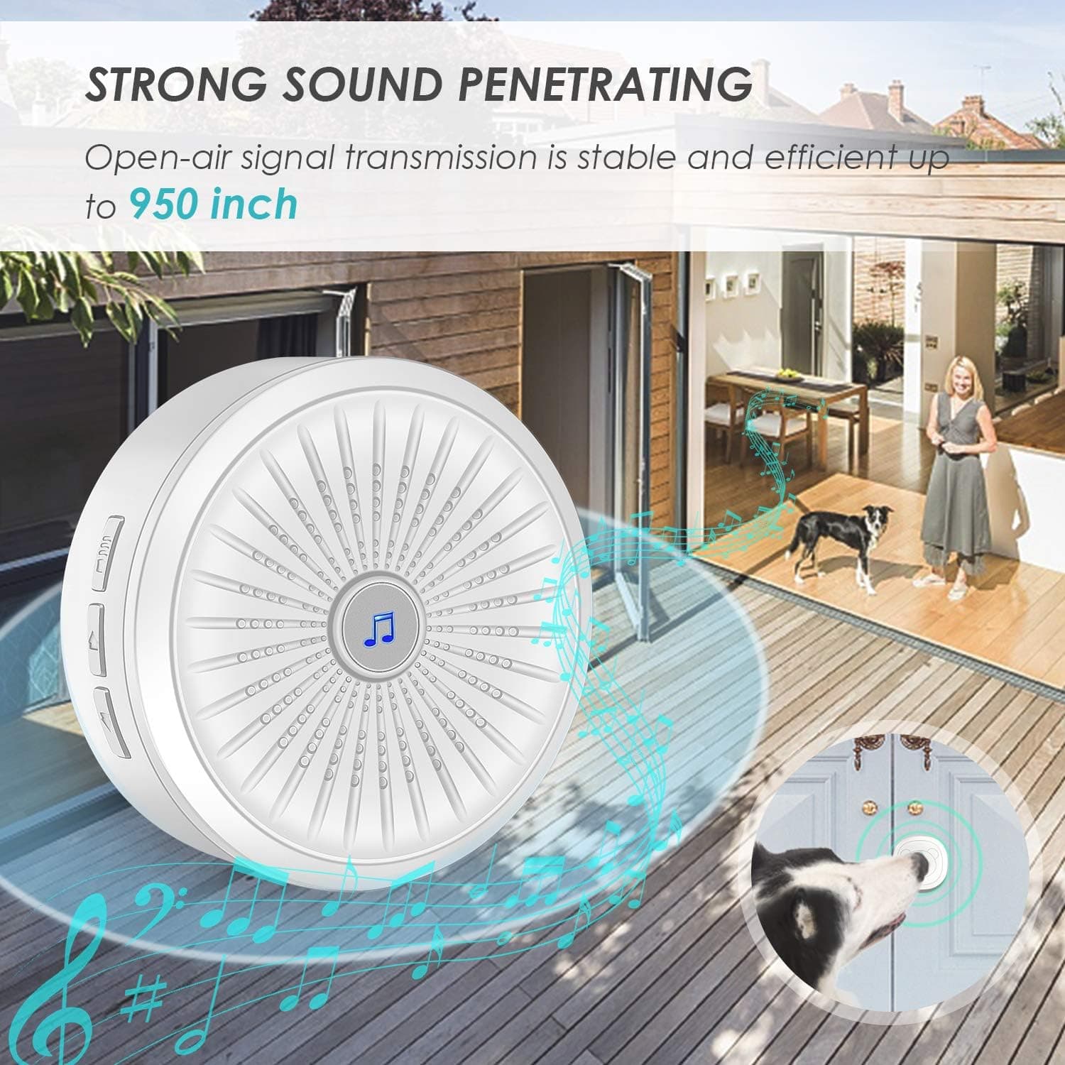 زنگ هوشمند بی‌سیم و لمسی برای آموزش حیوانات خانگی | Smart Touch Dog Doorbell — تصویر ۷