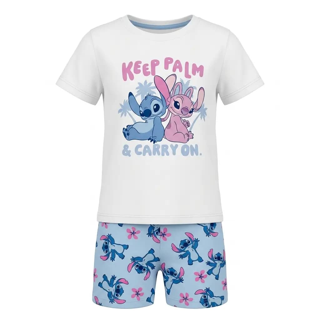 ست تیشرت شلوارک Stitch لیلی دن کد 4634