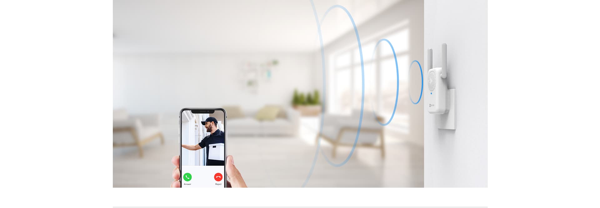 زنگ در تصویری هوشمند ایزویز مدل DB1C به همراه زنگ داخلی و ترانسفورماتور | EZVIZ DB1C Wi-Fi Video Doorbell Kit Inc Chime & Transformer — تصویر ۵