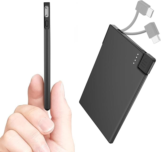 پاوربانک فوق باریک TNTOR 2500mAh با کابل Type-C داخلی