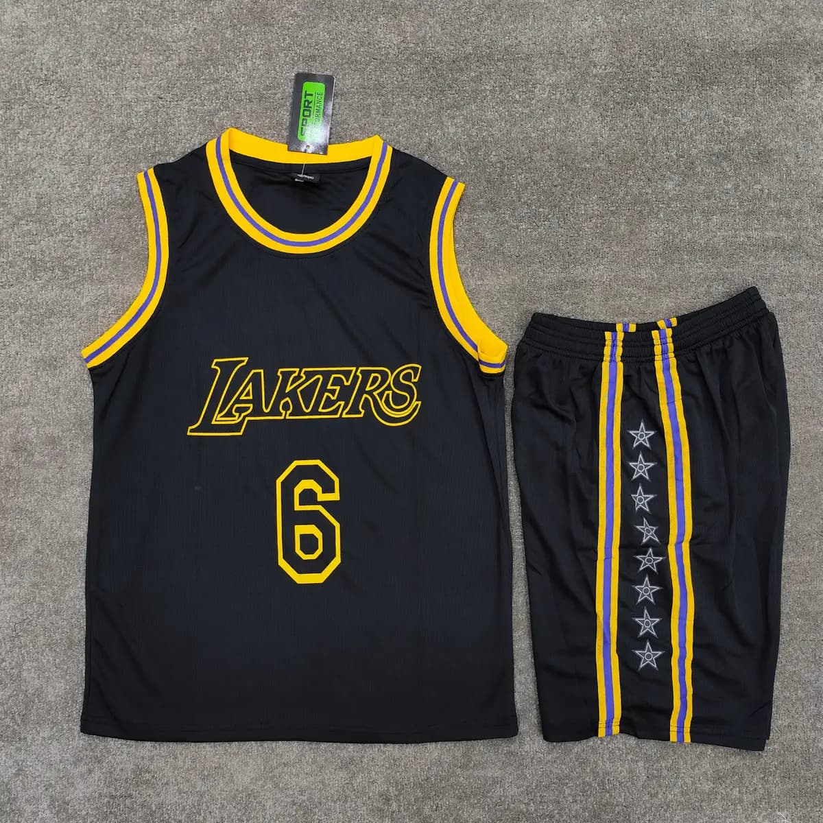 لباس بسکتبال لیکرز مشکی بدون مارک چینی| کیت بسکتبال Lakers