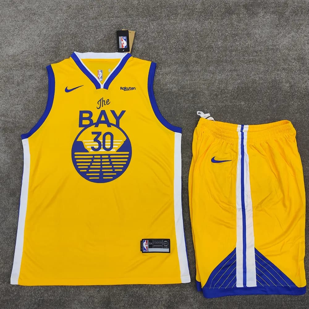 لباس بسکتبال گلدن استیت زرد BAY 30 | لباس بسکتبال شماره 30 — تصویر ۲