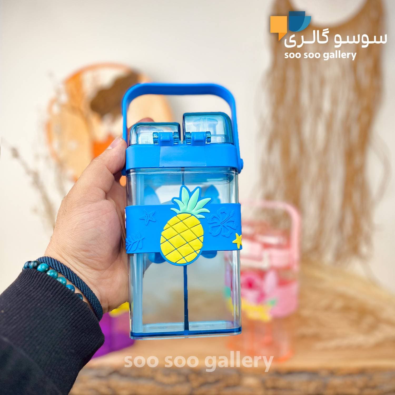 قمقمه دومخزنه استیچ دسته دار حجم 500 میلی لیتر — تصویر ۹