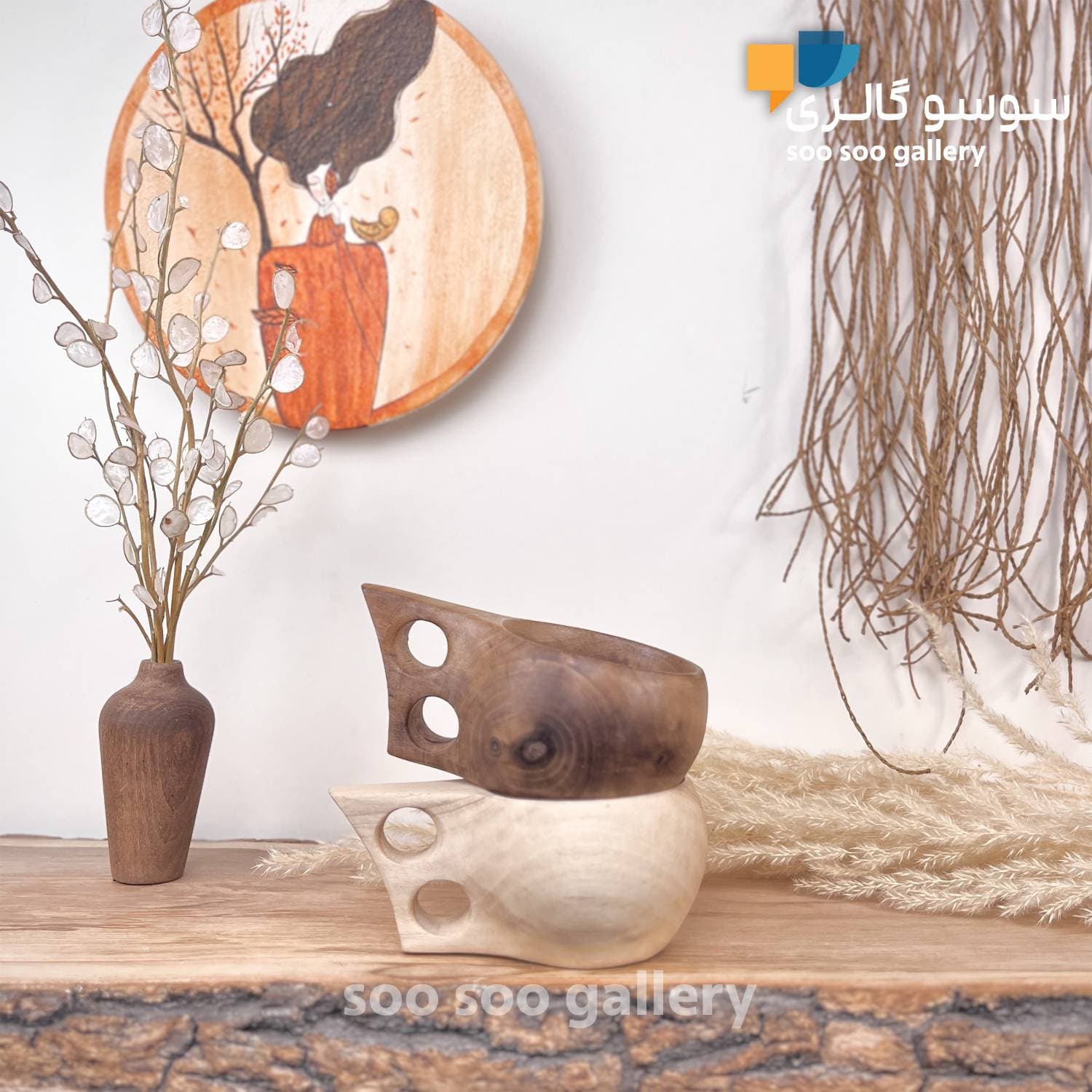 لیوان چوبی مدل کوکسا