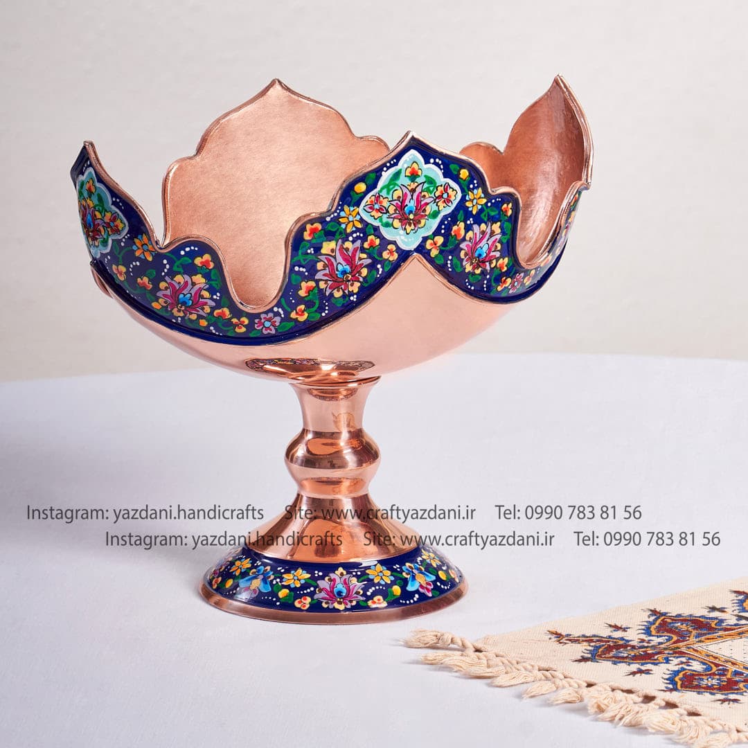 کشکول تاج دار مس و پرداز - تولیدی صنایع دستی یزدانی