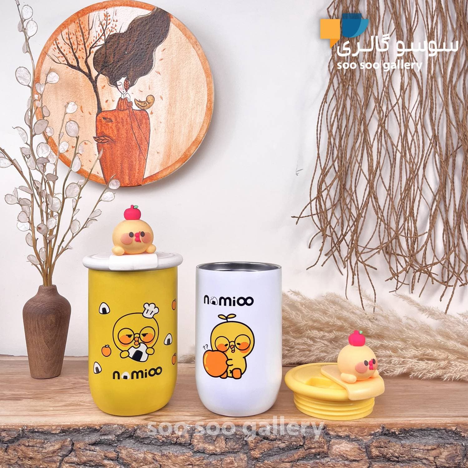 تراول ماگ جوجه عروسکی درب چرخشی Nomioo حجم 380 میلی لیتر — تصویر ۴