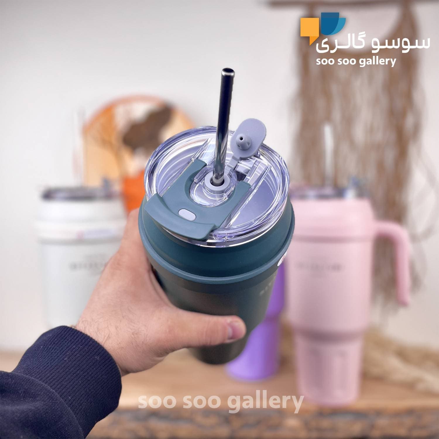 تراول ماگ تامبلر دسته بغل SITARAYURI حجم 1500 میلی لیتر — تصویر ۱۱