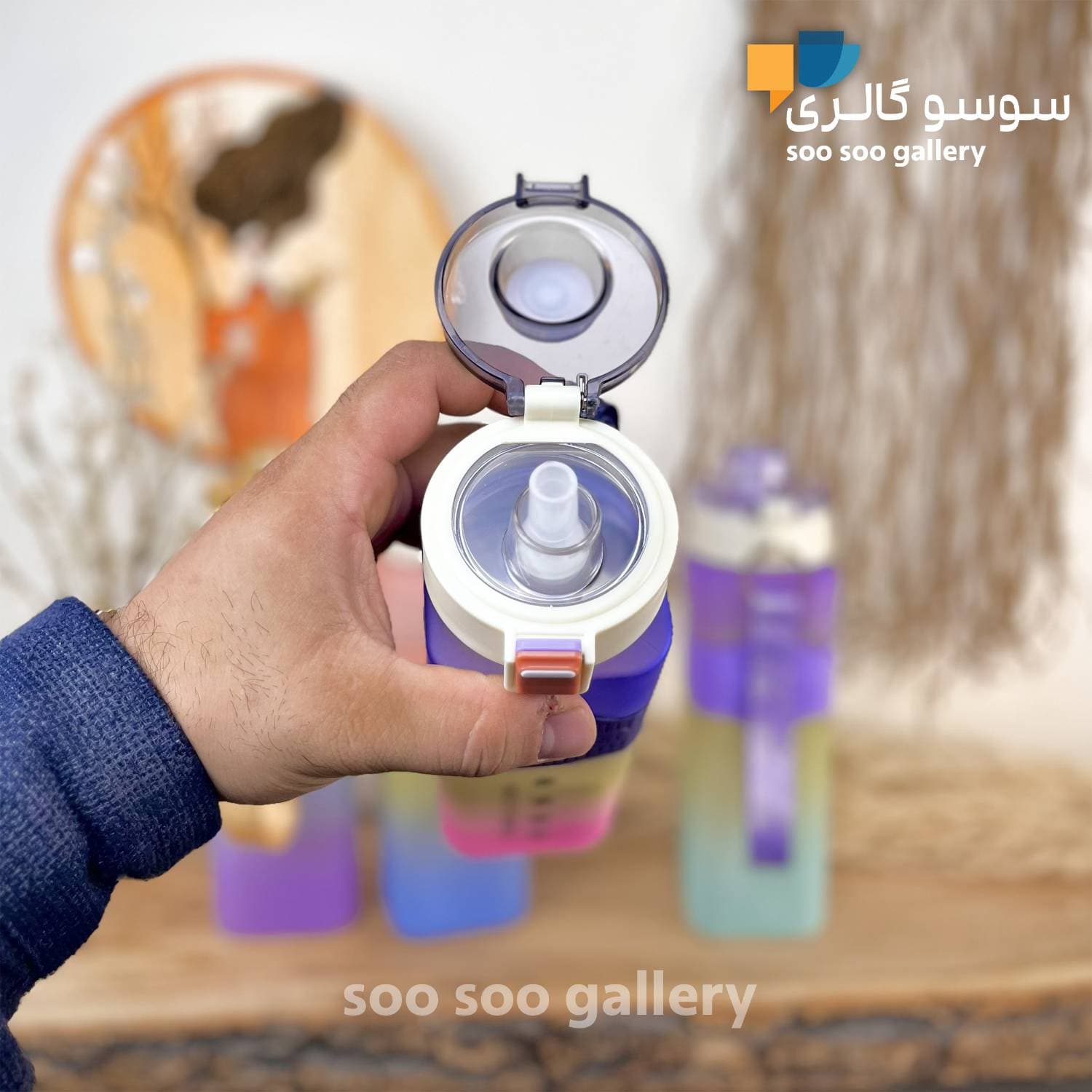 قمقمه دورسیلیکون مربع 720 میلی لیتر SHUIYINZI — تصویر ۸