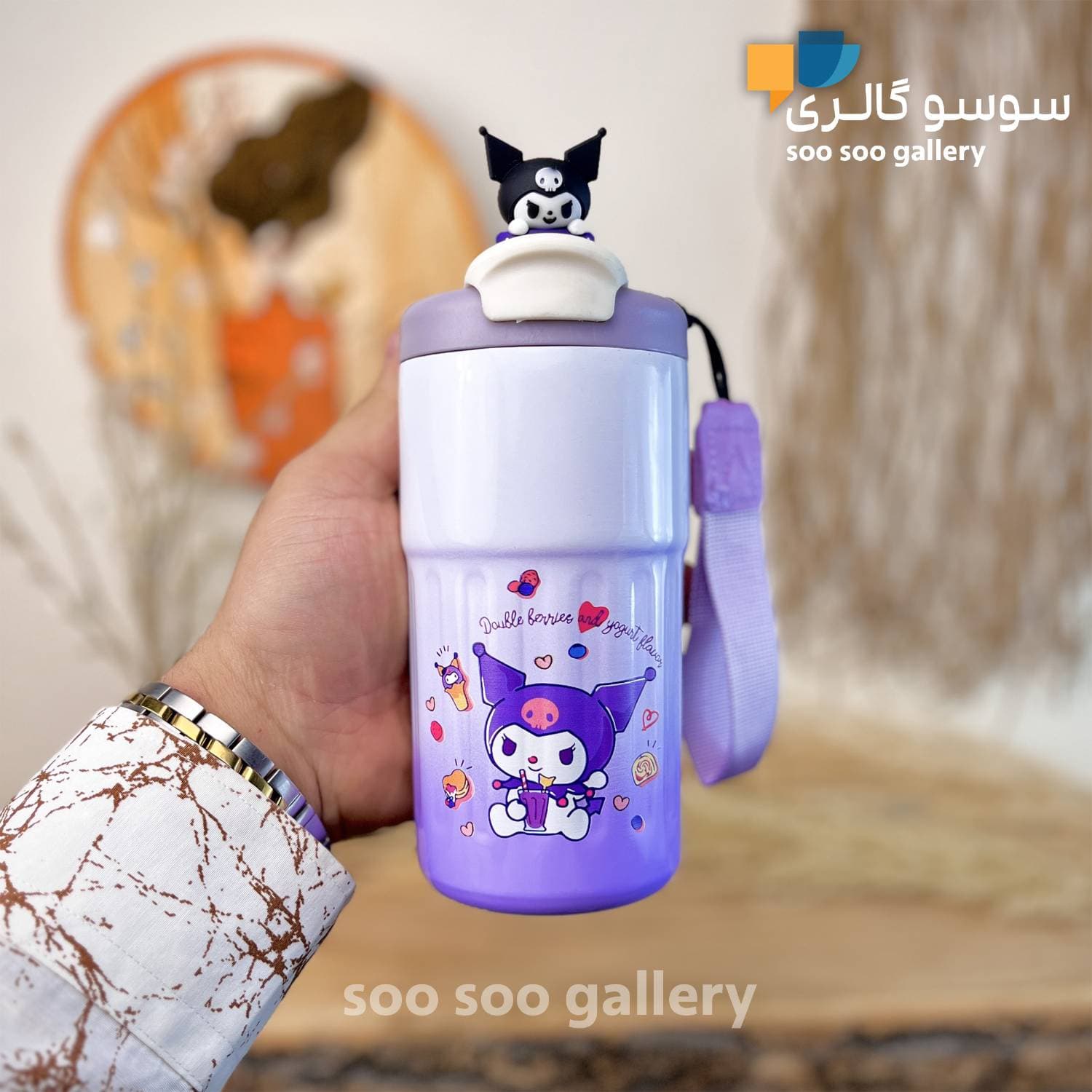 تراول ماگ وکیوم کاپ طرح عروسک کرومی — تصویر ۳