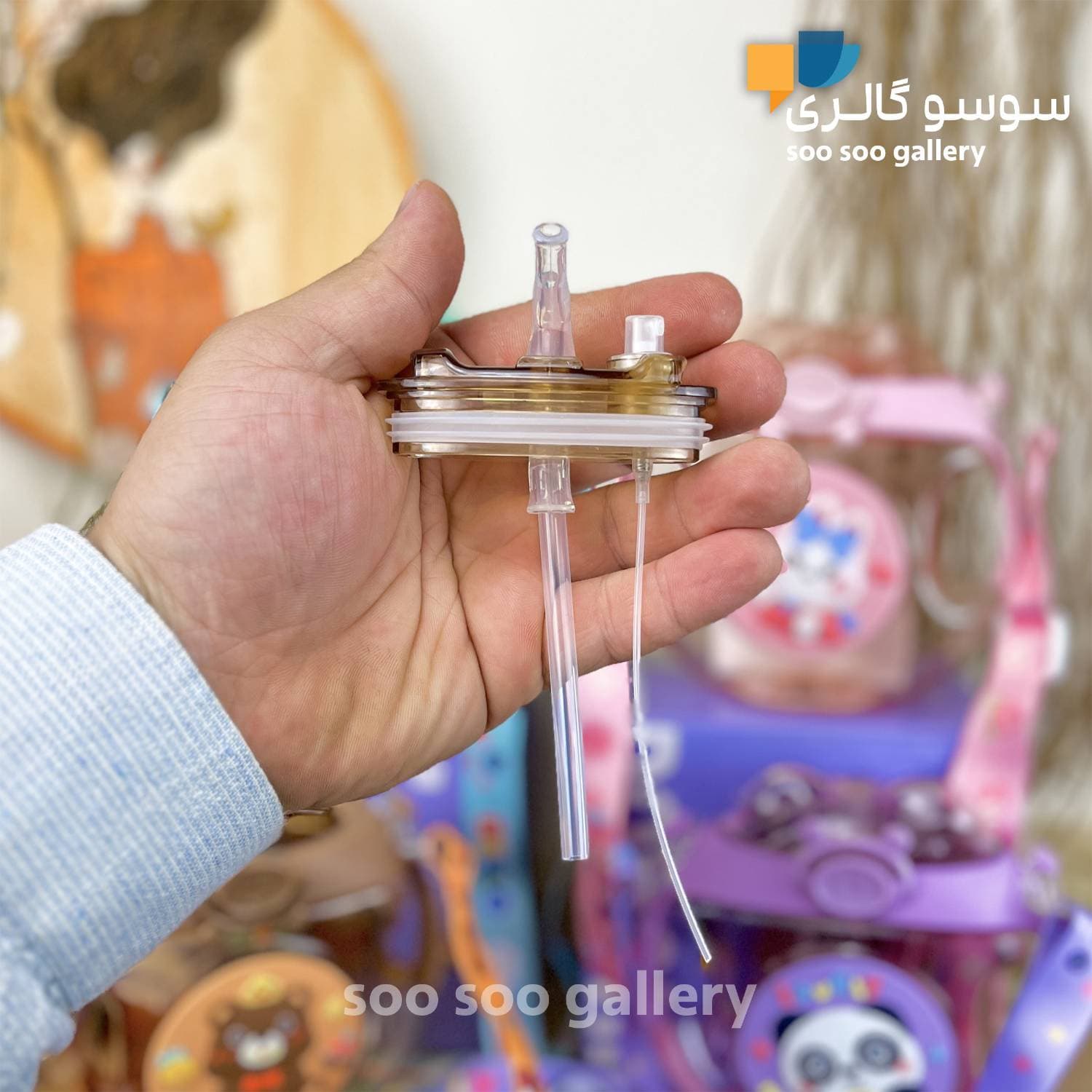 قمقمه چراغ دار و اسپری دار گرد دوناتی طرح حیوانات — تصویر ۴