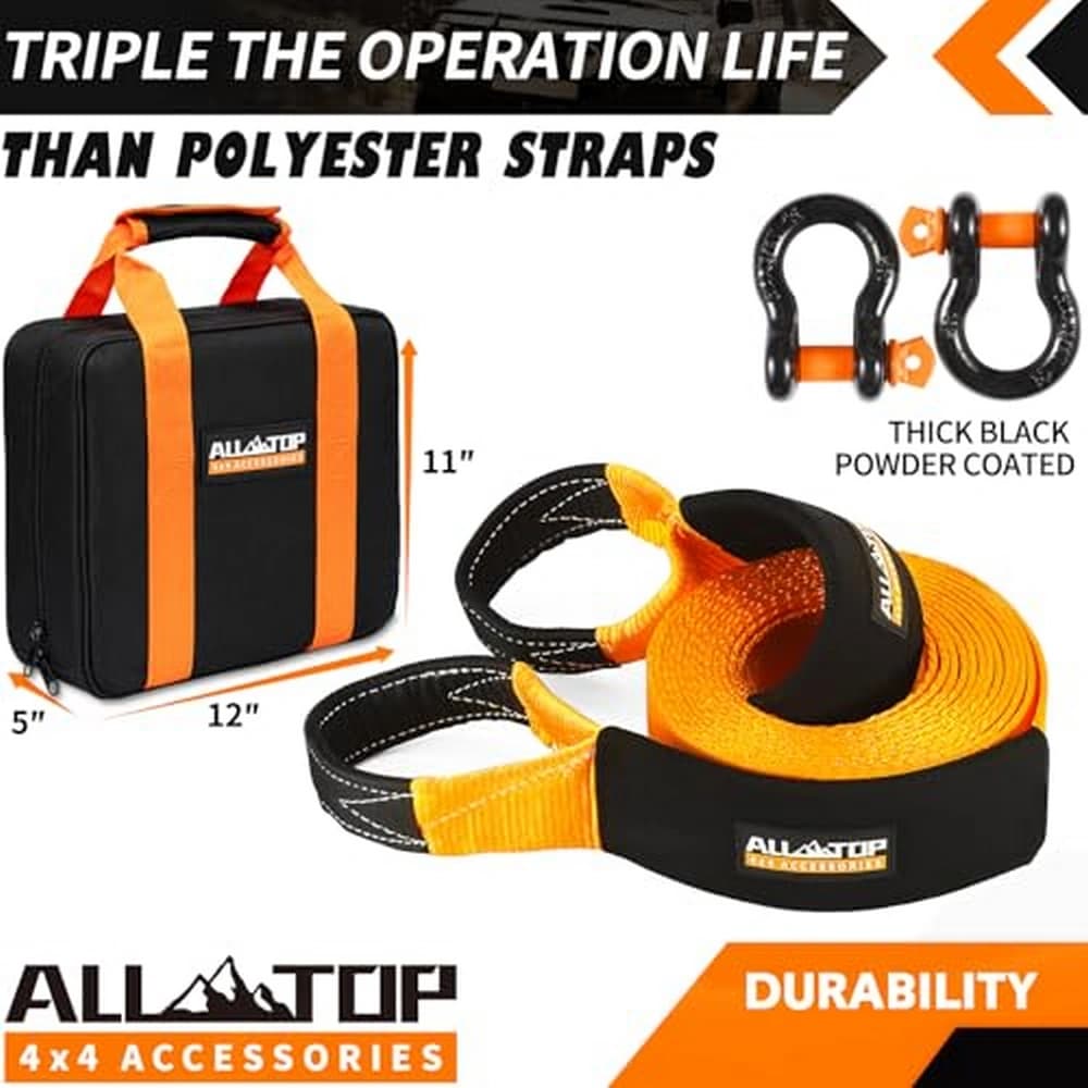 کیت تسمه ریکاوری ALL-TOP مدل AT11000-9CBS، بند کشنده 9 متری با استحکام 16 تُن — تصویر ۳