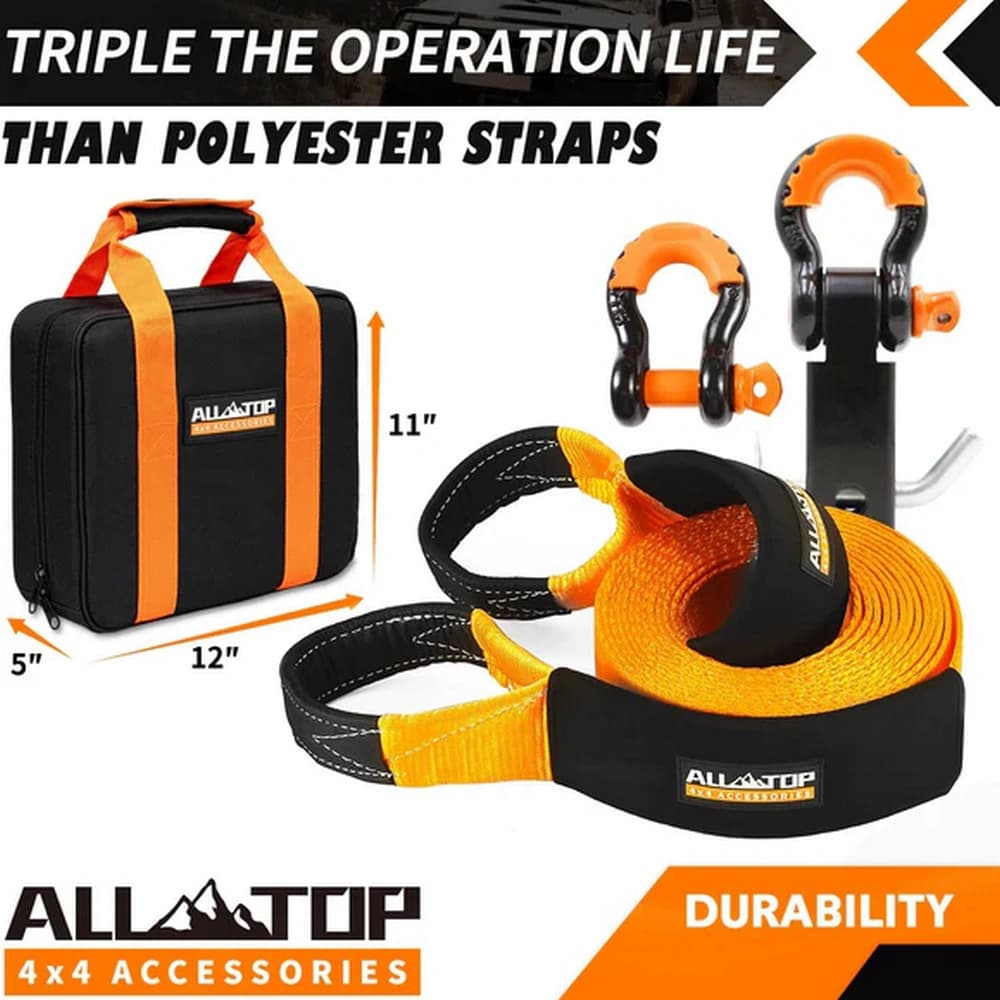 کیت تسمه ریکاوری با هیتچ رسیور و شگل ALL-TOP مدل ATKIT-4، ظرفیت ۱۵.۸ تن — تصویر ۱۲