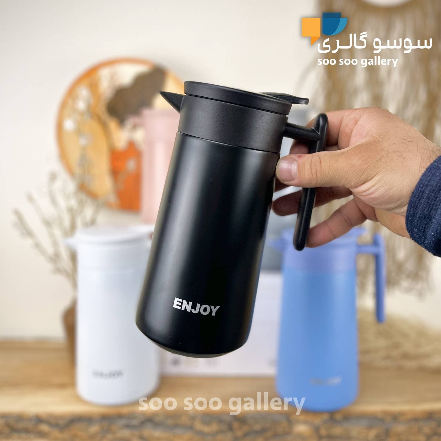 فلاسک کلاغی ENJOY دسته‌دار 860 میلی لیتر — تصویر ۳